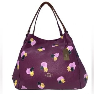 Coach Edie 31 shoulder bag in plum-colored excellent condition with care card